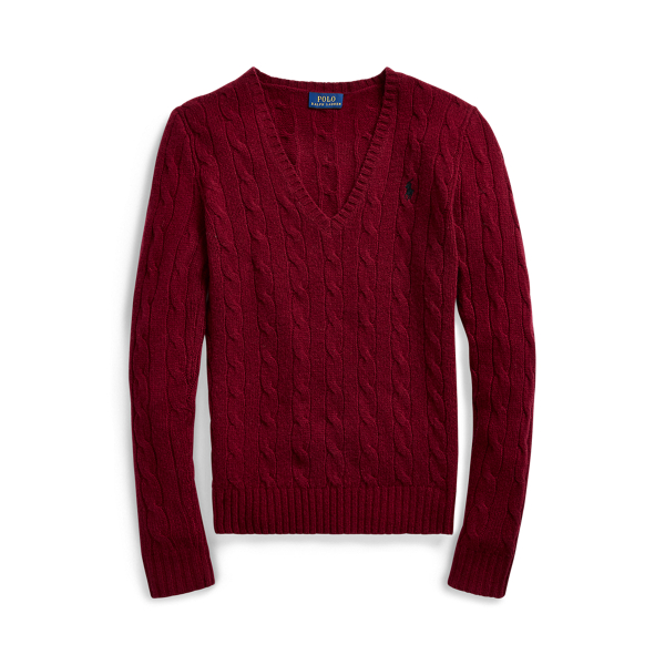 Burgundy Cable Wool-Cashmere Jumper Polo Ralph Lauren 2