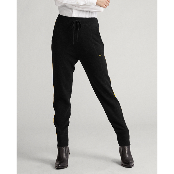 Gestreifte Kaschmirjogginghose Polo Ralph Lauren in Schwarz & Gelb 3