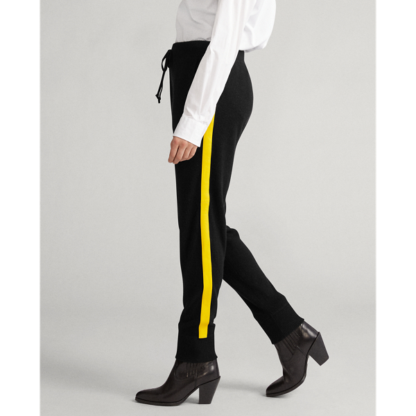 Gestreifte Kaschmirjogginghose Polo Ralph Lauren in Schwarz & Gelb 4