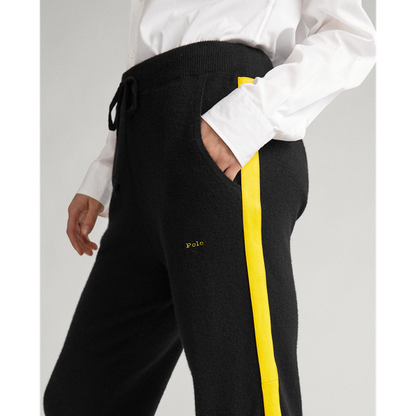Gestreifte Kaschmirjogginghose Polo Ralph Lauren in Schwarz & Gelb 6