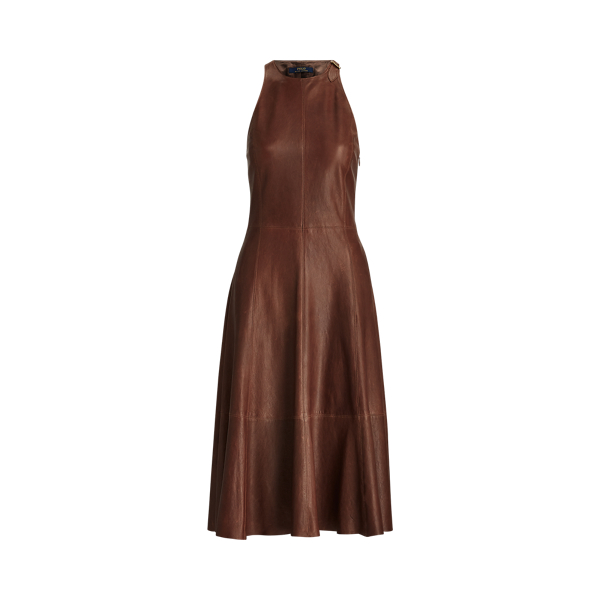 Lambskin Fit-and-Flare Dress Polo Ralph Lauren 1