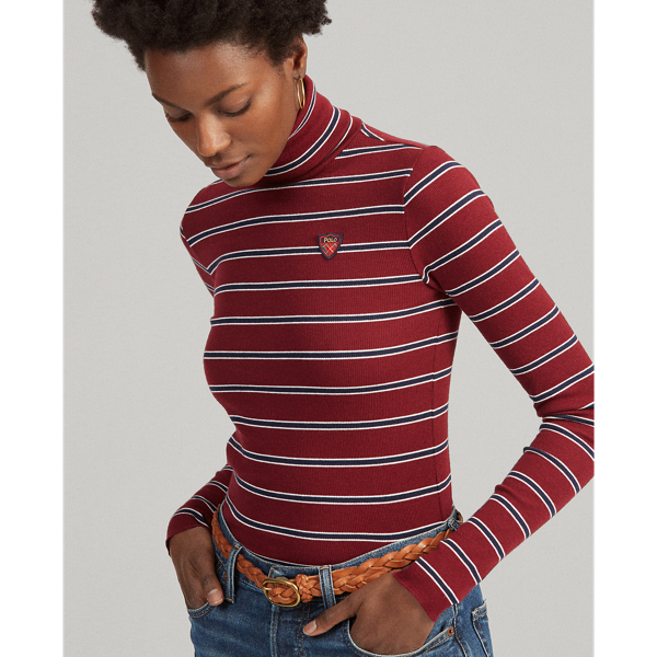 Classic Wine Multi Ribbed Long-Sleeve Turtleneck Polo Ralph Lauren 6