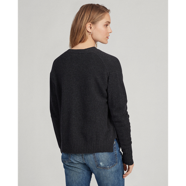Charcoal Heather Wool Long-Sleeve Cardigan Polo Ralph Lauren 5