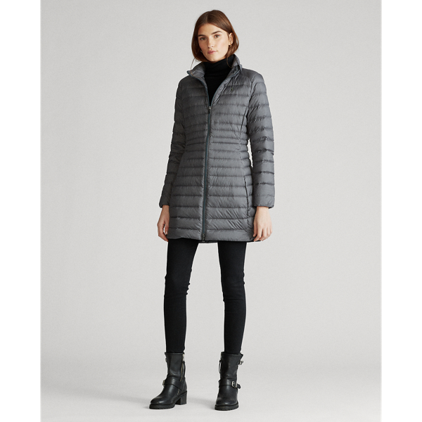 Grey Cast Packable Long Down Coat Polo Ralph Lauren 4