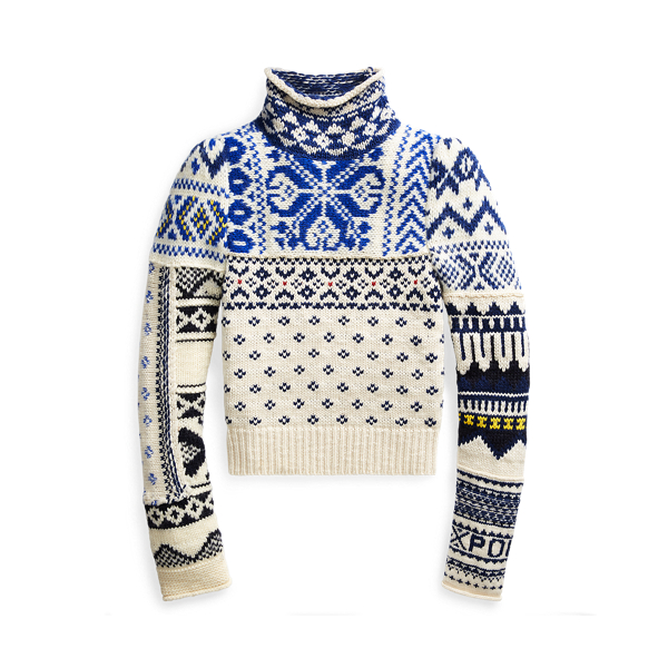 Pull &agrave; col roul&eacute; Polo Ralph Lauren en Cr&egrave;me multi 2