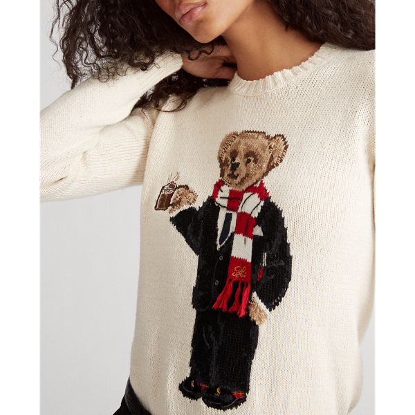 Polo Bear Crewneck Sweater Polo Ralph Lauren em Cream 5