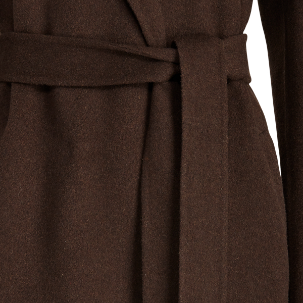 Dark Heather Brown Wool-Blend Wrap Coat Polo Ralph Lauren 7