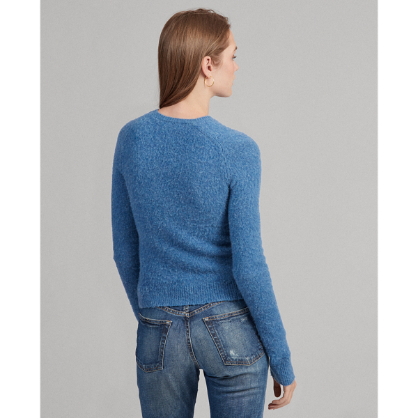 Gentian Blue Heather Wool Long-Sleeve Sweater Polo Ralph Lauren 5