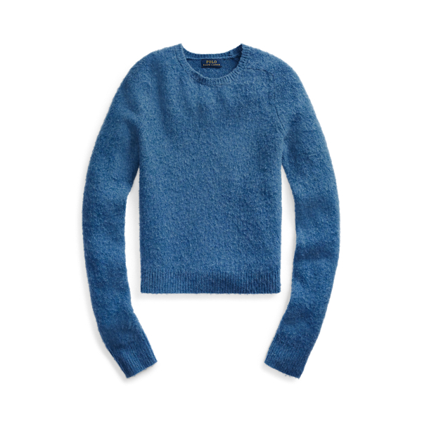 Gentian Blue Heather Wool Long-Sleeve Sweater Polo Ralph Lauren 2