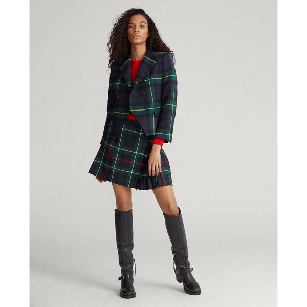 Gordon Plaid Tartan Wool-Blend Blazer Polo Ralph Lauren 3