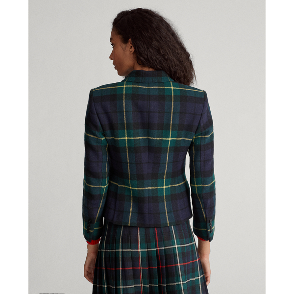 Gordon Plaid Tartan Wool-Blend Blazer Polo Ralph Lauren 4