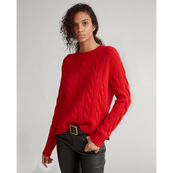 Cable Knit Wool Blend Jumper for Women Ralph Lauren UK