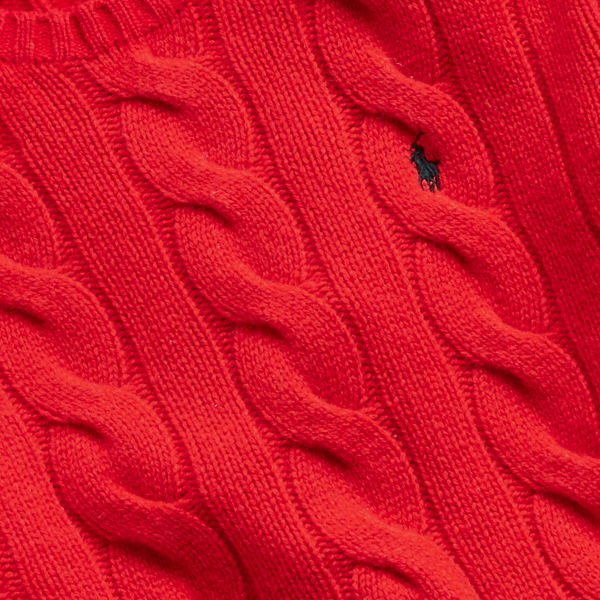 Cable-Knit Wool-Blend Sweater Polo Ralph Lauren in Fall Red 4