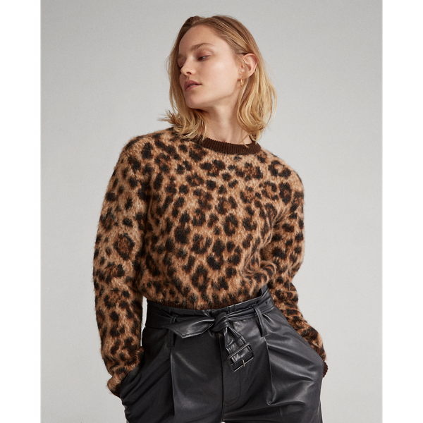 Leopard-Print Wool Jumper