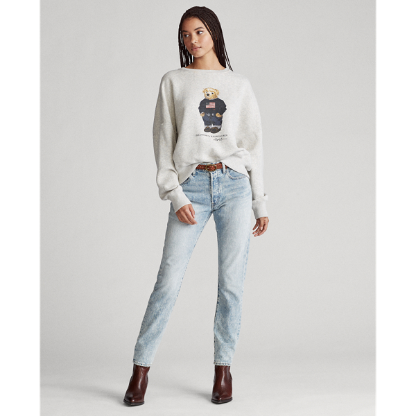 Light Sport Heather Flag Bear Graphic Sweatshirt Polo Ralph Lauren 3