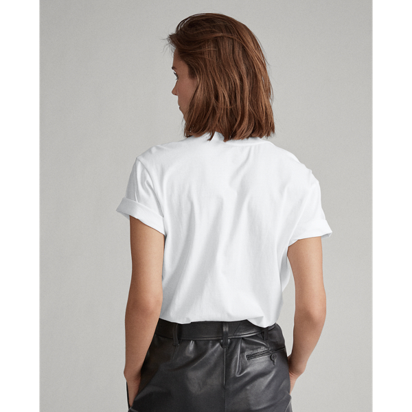 White Big Fit Beaded Polo Tee Polo Ralph Lauren 4