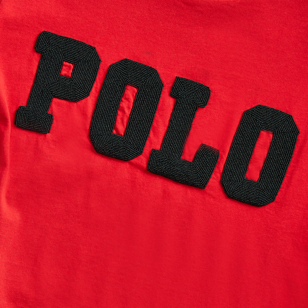 RL Red Big Fit Beaded Polo Tee Polo Ralph Lauren 6