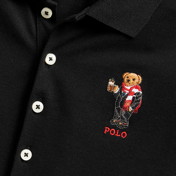 Black Slim Fit Embroidered Polo Polo Ralph Lauren 5