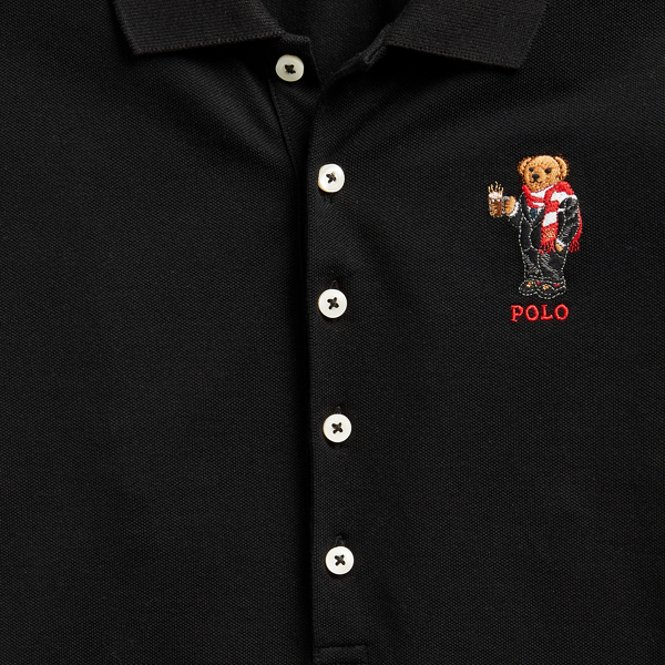 Black Slim Fit Embroidered Polo Polo Ralph Lauren 6