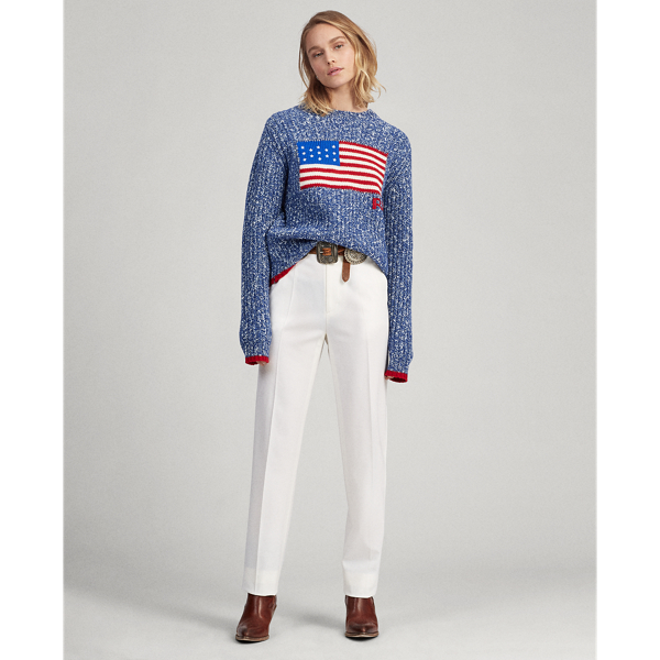 Raleigh Blue Ragg Flag Wool-Blend Jumper Polo Ralph Lauren 4