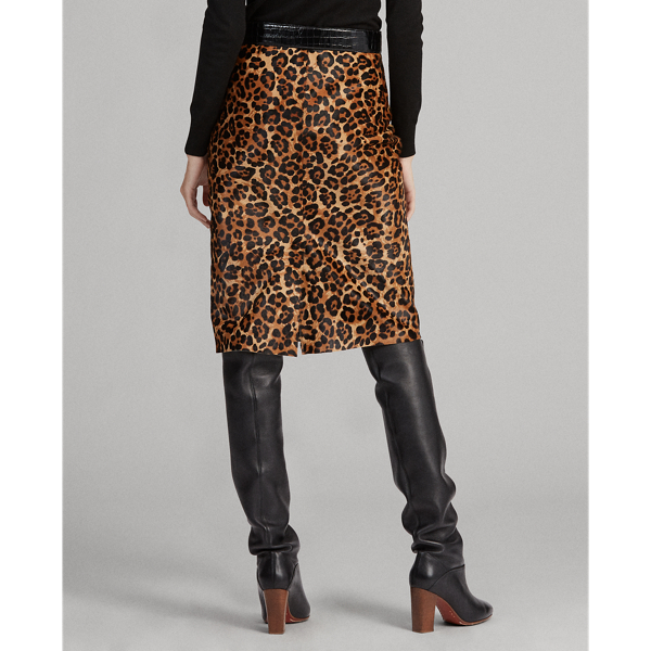 Kalbsfell-Rock mit Leopardenmuster Polo Ralph Lauren in Ozelot multi 5