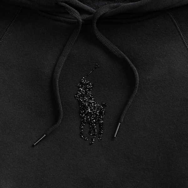 Black Beaded Fleece Hoodie Polo Ralph Lauren 7