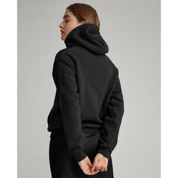 Black Beaded Fleece Hoodie Polo Ralph Lauren 5