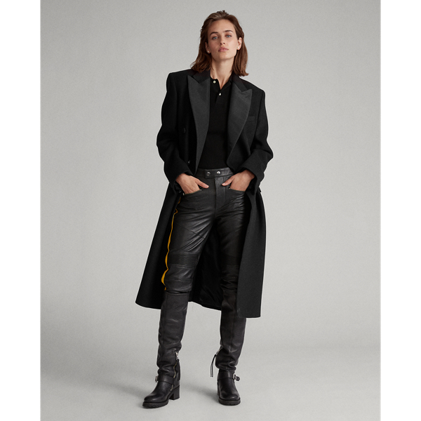 Black Wool-Blend Tuxedo Coat Polo Ralph Lauren 3