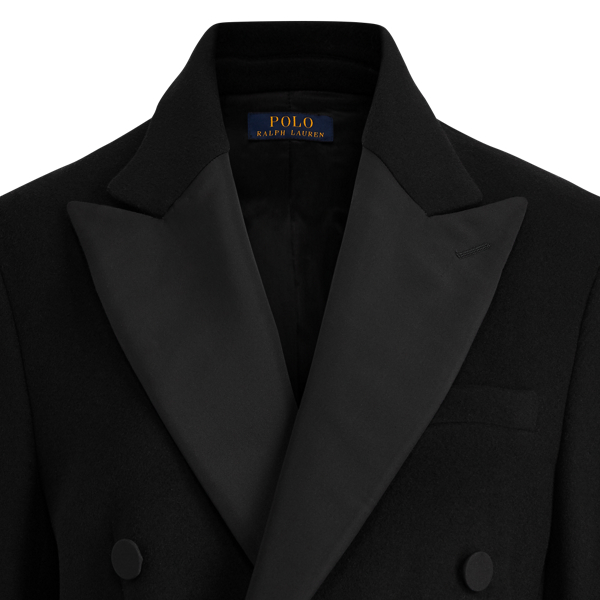Black Wool-Blend Tuxedo Coat Polo Ralph Lauren 7