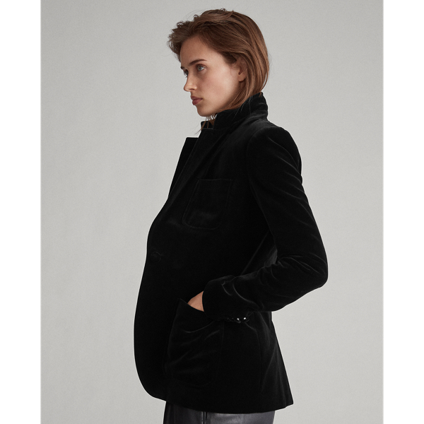 Black Velvet One-Button Blazer Polo Ralph Lauren 4