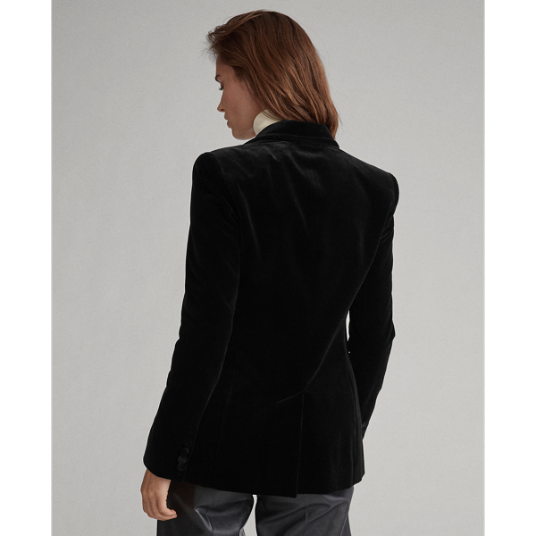 Black Velvet One-Button Blazer Polo Ralph Lauren 5
