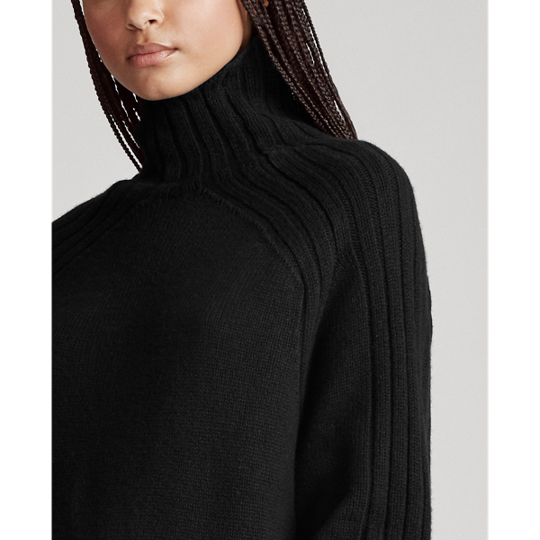 Black Ribbed Turtleneck Jumper Polo Ralph Lauren 6