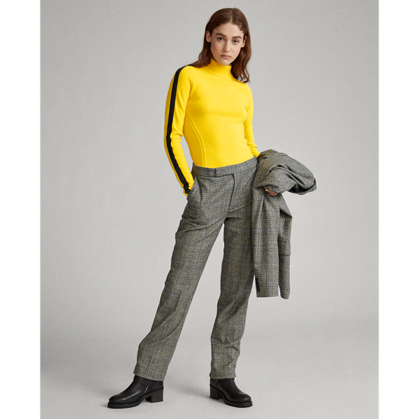 Yellow/Black Leather-Trim Cashmere Jumper Polo Ralph Lauren 3