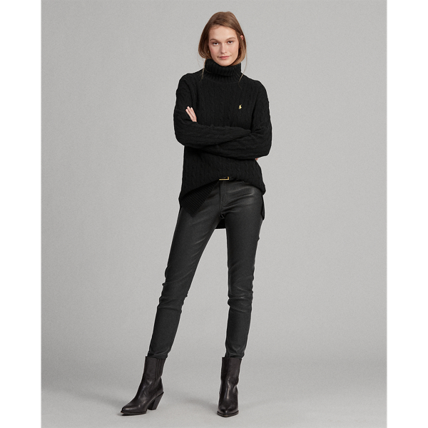 Rollkragenpullover mit Zopfmuster Polo Ralph Lauren in Black 4