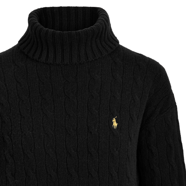 Rollkragenpullover mit Zopfmuster Polo Ralph Lauren in Black 6
