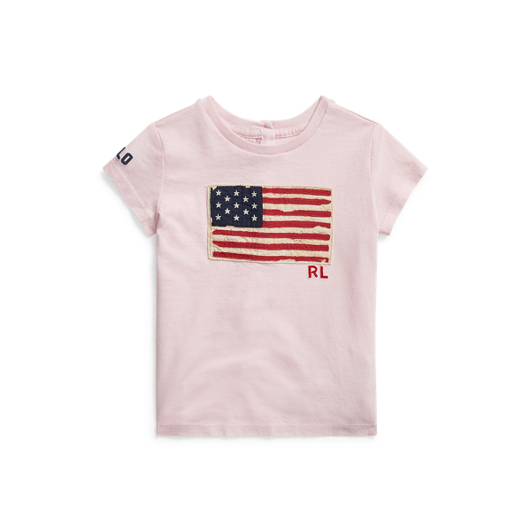 Flag Cotton Jersey Tee Baby Girl em 1