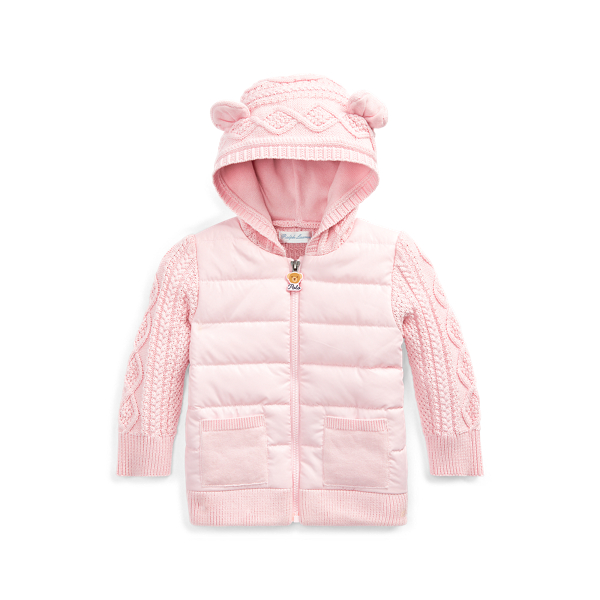 Maglia con cerniera e cappuccio con orsetto Baby Girl in 1