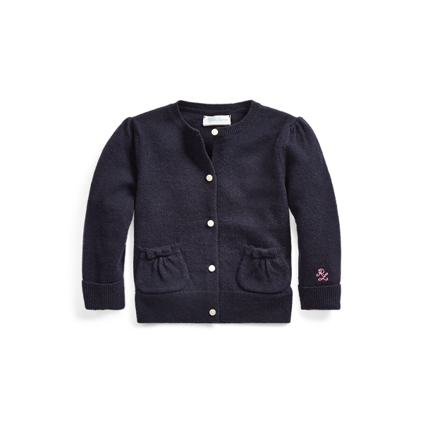 Cardigan en laine &agrave; poches et noeuds Baby Girl en 1