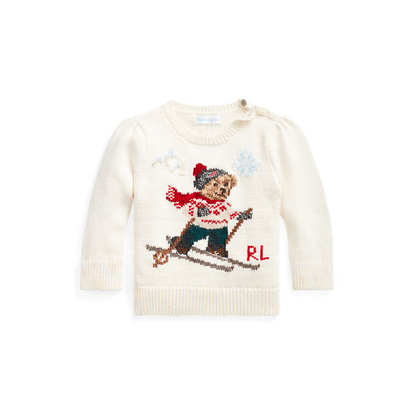 Rundhalspullover mit Ski Bear Baby Girl in 1