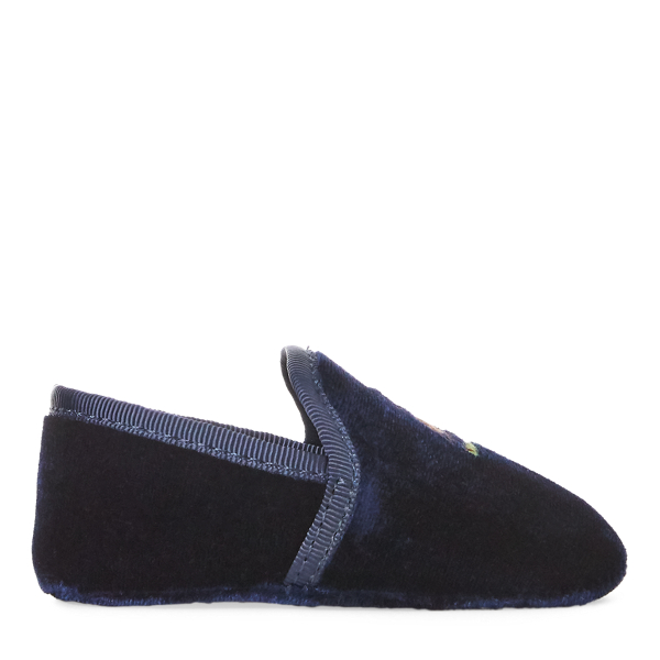 Ash Embroidered Velvet Slipper Baby Girl in 1