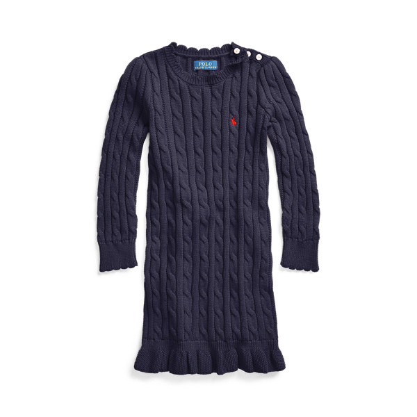 Cable Cotton Jumper Dress Girls 1.5-6.5 Years 1
