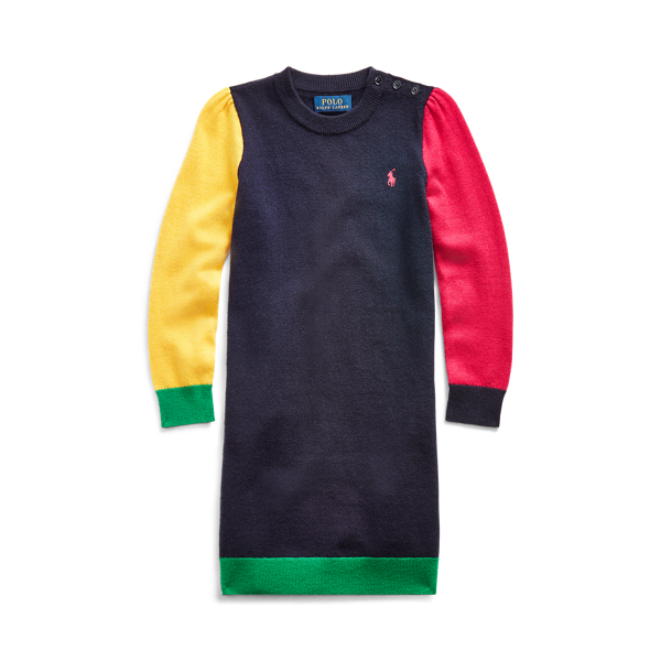 Colour-Blocked Wool-Blend Dress Girls 1.5-6.5 Years 1