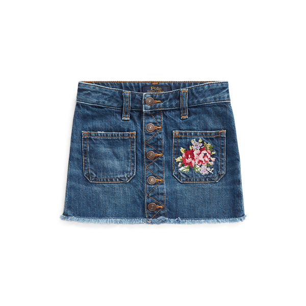Embroidered Cotton Denim Skirt Girls 1.5-6.5 Years 1