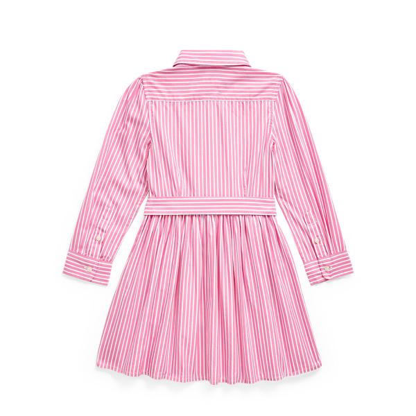 Pink/White Striped Cotton Shirtdress Girls 1.5-6.5 Years 2