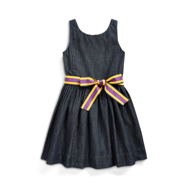 Indigo Cotton Dress Girls 1.5-6.5 Years em 1