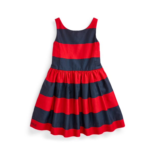 Striped Cotton Sateen Dress Girls 1.5-6.5 Years 1