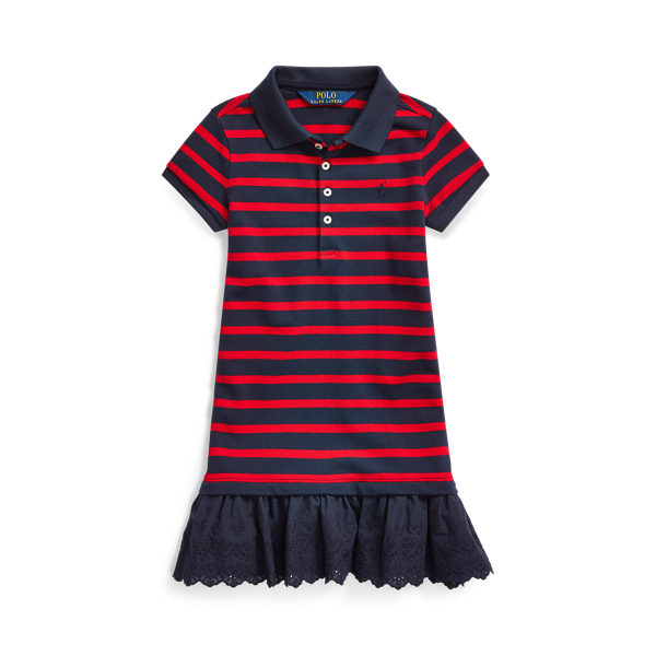 Eyelet Stretch Mesh Polo Dress Girls 1.5-6.5 Years in 1