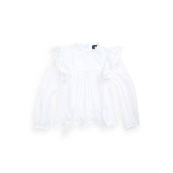 Lace-Trim Cotton Voile Top Girls 1.5-6.5 Years 1