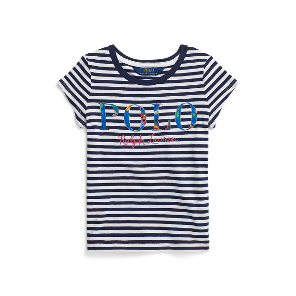 Floral Polo Striped Cotton Tee Girls 1.5-6.5 Years em 1