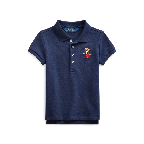 Polo de piqu&eacute; el&aacute;stico con Polo Bear colegial Girls 1.5-6.5 Years en 1